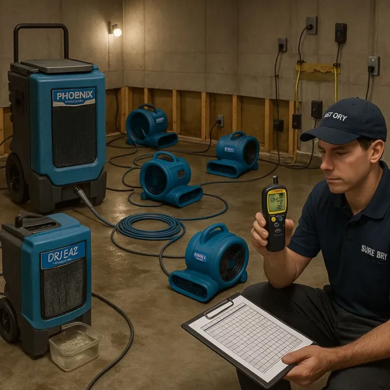Structural Drying and Dehumidification process in Wedgefield, FL